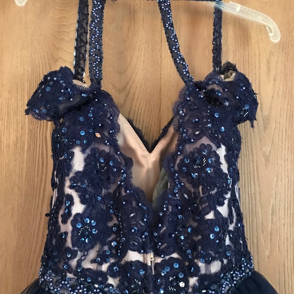 Navy Blue Prom Dress - Picture 4 of 5